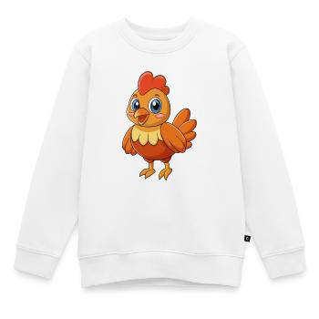 Huhn Niedliches Maskottchen Zeichentrickfigur Kawaii - Kinder Premium Organic Sweatshirt - Weiß - Vorne - AI Model Kid Male (0cm)