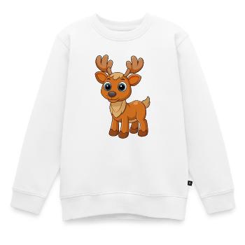 Elch Niedliche Maskottchen Zeichentrickfigur Kawaii - Kinder Premium Organic Sweatshirt - Weiß - Vorne - AI Model Kid Male (0cm)