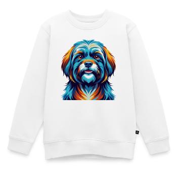 Tibetische Kyi Apso Hunderasse Bunte Karikatur Kawaii - Kinder Premium Organic Sweatshirt - Weiß - Vorne - AI Model Kid Male (0cm)