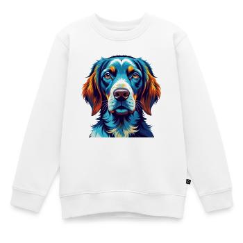 Auvergne chien d’arrêt race dessin animé Kawaii - Sweat Premium enfant bio - blanc - Devant - AI Model Kid Male (0cm)