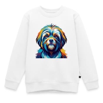 Tibetische Kyi Apso Hunderasse Bunte Karikatur Kawaii - Kinder Premium Organic Sweatshirt - Weiß - Vorne - AI Model Kid Male (0cm)