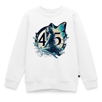 45 ans fée elfe anniversaire cadeau d’anniversaire - Sweat Premium enfant bio - blanc - Devant - AI Model Kid Male (0cm)