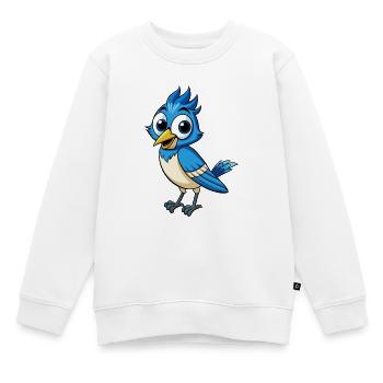 Jay Bird Niedliche Zeichentrickfigur Kawaii Clipart - Kinder Premium Organic Sweatshirt - Weiß - Vorne - AI Model Kid Male (0cm)