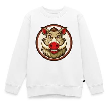 Sanglier Coloré Kawaii Dessin Animé Personnage Clipart Animal de compagnie - Sweat Premium enfant bio - blanc - Devant - AI Model Kid Male (0cm)