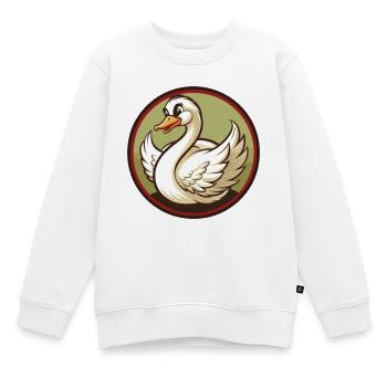 cygne coloré kawaii dessin animé personnage clipart animal de compagnie - Sweat Premium enfant bio - blanc - Devant - AI Model Kid Male (0cm)