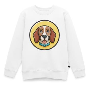 Norman Hound Chien Race Dessin animé Kawaii Clipart Animal de compagnie - Sweat Premium enfant bio - blanc - Devant - AI Model Kid Male (0cm)