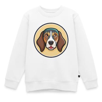 Serbischer dreifarbiger Jagdhund, Hunderasse, Cartoon, Kawaii - Kinder Premium Organic Sweatshirt - Weiß - Vorne - AI Model Kid Male (0cm)
