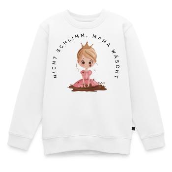 Nicht schlimm, Mama wäscht (Prinzessin Blond) - Kinder Premium Organic Sweatshirt - Weiß - Vorne - AI Model Kid Male (0cm)