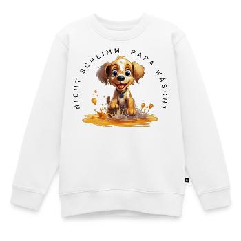 Nicht schlimm, Papa wäscht (Hund) - Kinder Premium Organic Sweatshirt - Weiß - Vorne - AI Model Kid Male (0cm)