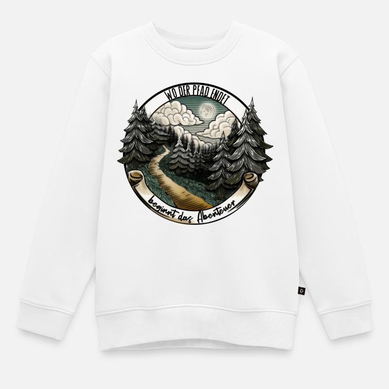Le chemin détermine l’aventure – Natur Design - Sweat Premium enfant bio - blanc