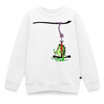 REMONTÉE MÉCANIQUE ENFANTS SKI DINOSAURE - Sweat Premium enfant bio - blanc - Devant - AI Model Kid Male (0cm)