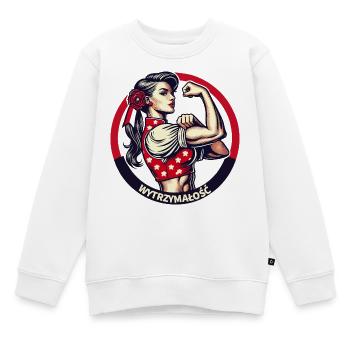 Strength strong woman Polish woman Poland retro gift - Kids Premium Organic Sweatshirt - white - Front - AI Model Kid Male (0cm)