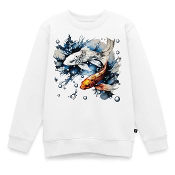 Koïs et bulles - Sweat Premium enfant bio - blanc - Devant - AI Model Kid Male (0cm)