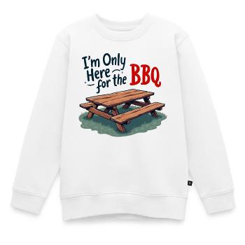 Only Here for the BBQ - Kinder Premium Organic Sweatshirt - Weiß - Vorne - AI Model Kid Male (0cm)