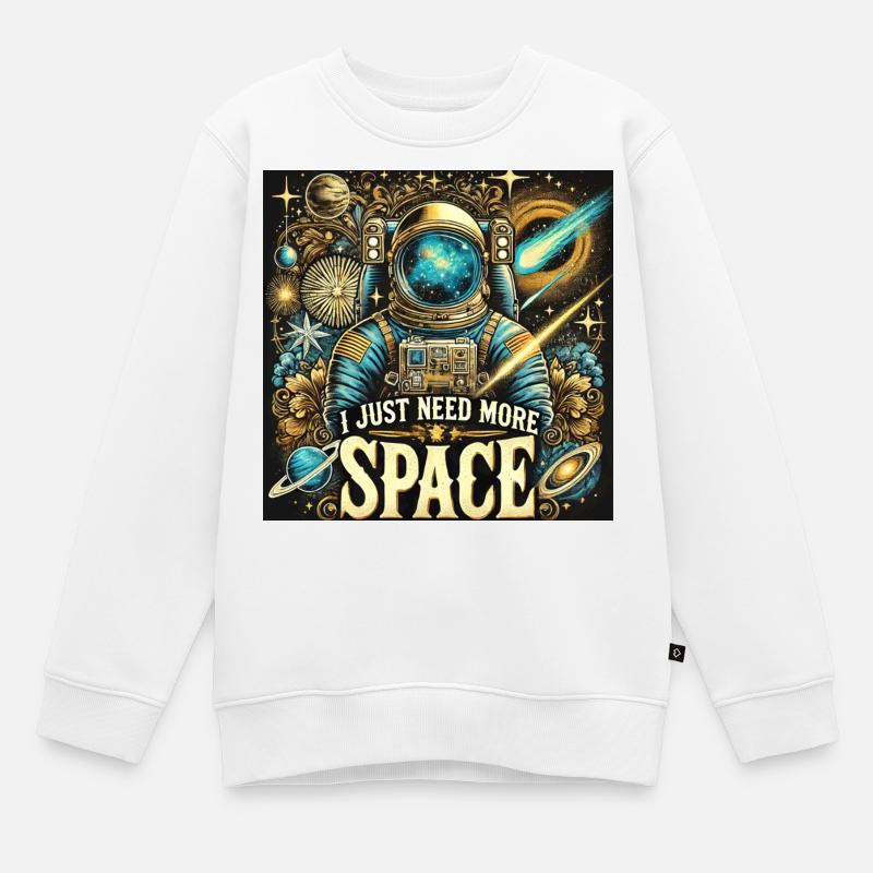 MORE SPACE - Kinder Premium Organic Sweatshirt - Weiß