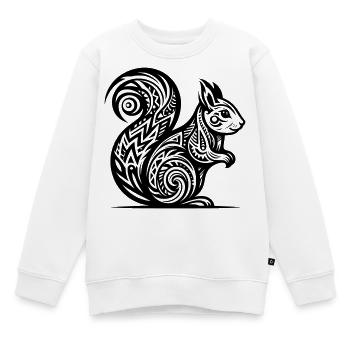 Écureuil tribal - Sweat Premium enfant bio - blanc - Devant - AI Model Kid Male (0cm)