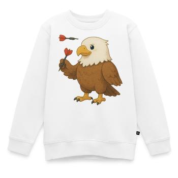 Adler mit Dartpfeilen - Kinder Premium Organic Sweatshirt - Weiß - Vorne - AI Model Kid Male (0cm)