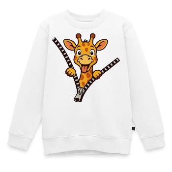 Freche Giraffe - Kinder Premium Organic Sweatshirt - Weiß - Vorne - AI Model Kid Male (0cm)