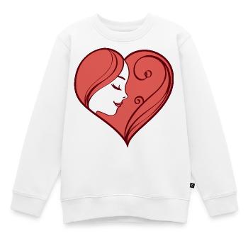 Illustration de coeur avec un visage féminin rêveur - Sweat Premium enfant bio - blanc - Devant - AI Model Kid Male (0cm)