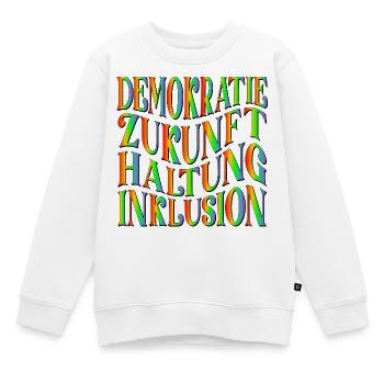 ZUKUNFT DEMOKRATIE - Kinder Premium Organic Sweatshirt - Weiß - Vorne - AI Model Kid Male (0cm)