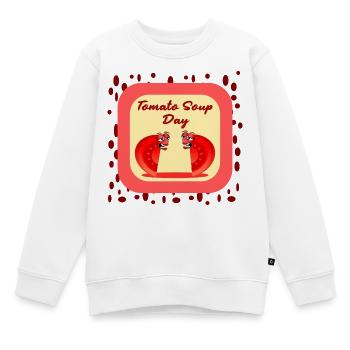 Lustiger Tomatensuppen-Tag - Kinder Premium Organic Sweatshirt - Weiß - Vorne - AI Model Kid Male (0cm)