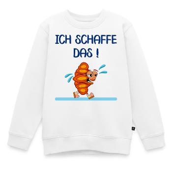 LAUF MOTIVATION JOGGEN FRANZBRÖTCHEN - Kinder Premium Organic Sweatshirt - Weiß - Vorne - AI Model Kid Male (0cm)
