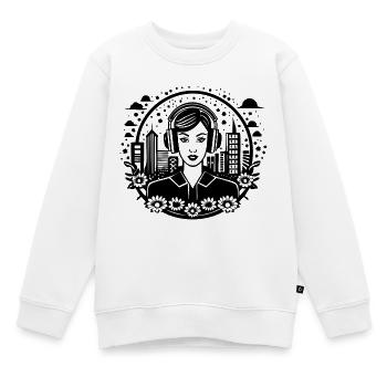 Streetwear, Popkultur, Subkultur – Frau, Kopfhörer - Kinder Premium Organic Sweatshirt - Weiß - Vorne - AI Model Kid Male (0cm)