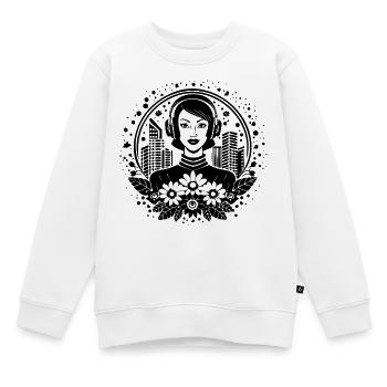 Underground Szene Passage – Frau mit Kopfhörer - Kinder Premium Organic Sweatshirt - Weiß - Vorne - AI Model Kid Male (0cm)