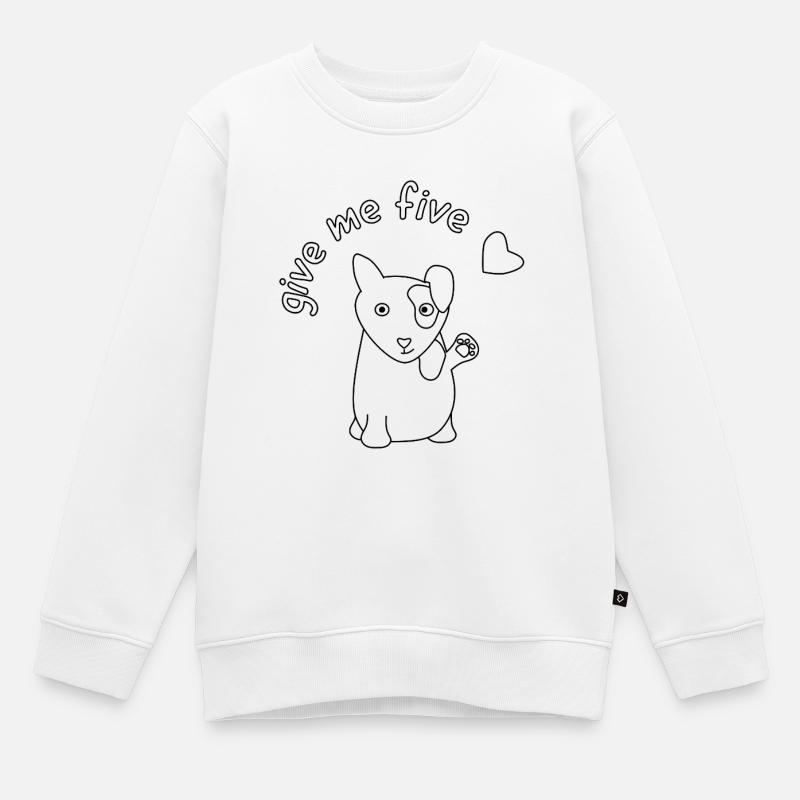 give me five - Kinder Premium Organic Sweatshirt - Weiß