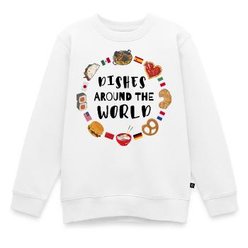 Gerichte rund um die Welt - Kinder Premium Organic Sweatshirt - Weiß - Vorne - AI Model Kid Male (0cm)
