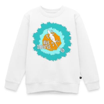 Baleares Gecko Illustration - Kinder Premium Organic Sweatshirt - Weiß - Vorne - AI Model Kid Male (0cm)