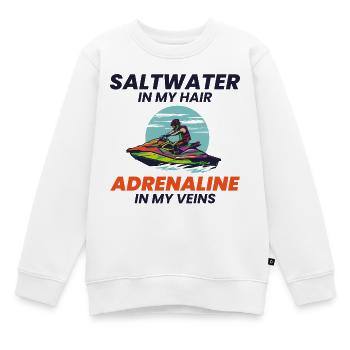 Jetski extrême Descente à l’adrénaline en eau salée - Sweat Premium enfant bio - blanc - Devant - AI Model Kid Male (0cm)