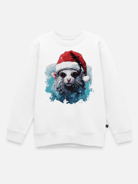 Lustige Weihnachtsratte - Kinder Premium Organic Sweatshirt - Weiß