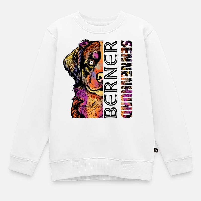 Bouvier bernois coloré - Sweat Premium enfant bio - blanc