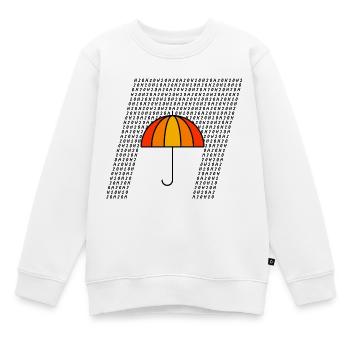 Pluie typographique - Sweat Premium enfant bio - blanc - Devant - AI Model Kid Male (0cm)