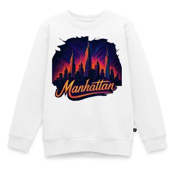 Manhattan Stadt New York Silhouette Geschenk - Kinder Premium Organic Sweatshirt - Weiß - Vorne - AI Model Kid Male (0cm)