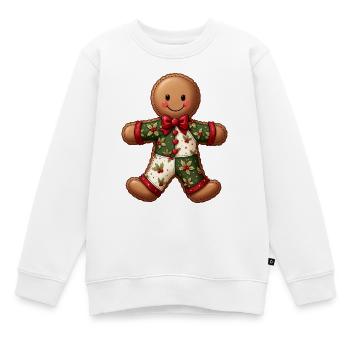 Gingerbread Weihnachtsmotiv Patchwork - Kinder Premium Organic Sweatshirt - Weiß - Vorne - AI Model Kid Male (0cm)