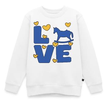 SCHAUKELPFERDE PFERDE - Kinder Premium Organic Sweatshirt - Weiß - Vorne - AI Model Kid Male (0cm)