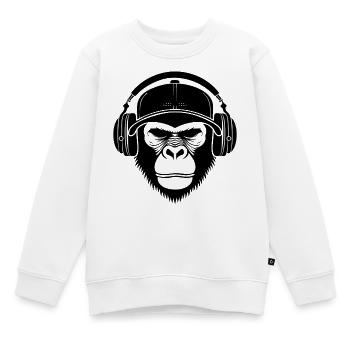 Graffiti Beat Streetstyle Look Chemise Tête de Singe - Sweat Premium enfant bio - blanc - Devant - AI Model Kid Male (0cm)