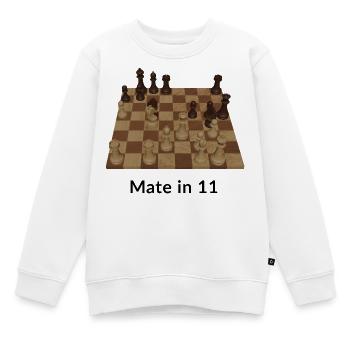 Mate in 11 moves - Kids Premium Organic Sweatshirt - white - Front - AI Model Kid Male (0cm)