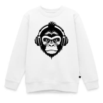 Monkey Head Turntable Vinyle Fan Club Chemise - Sweat Premium enfant bio - blanc - Devant - AI Model Kid Male (0cm)