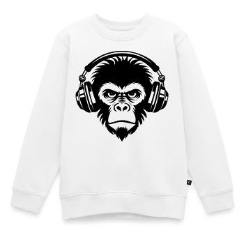 Heavy Metal Affenkopf Rock Power Shirt - Kinder Premium Organic Sweatshirt - Weiß - Vorne - AI Model Kid Male (0cm)