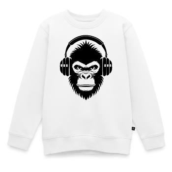Metal Affenkopf Headbanger Sound Shirt - Kinder Premium Organic Sweatshirt - Weiß - Vorne - AI Model Kid Male (0cm)