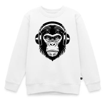 Chemise Monkey Head Graffiti Streetstyle Beat Edition - Sweat Premium enfant bio - blanc - Devant - AI Model Kid Male (0cm)