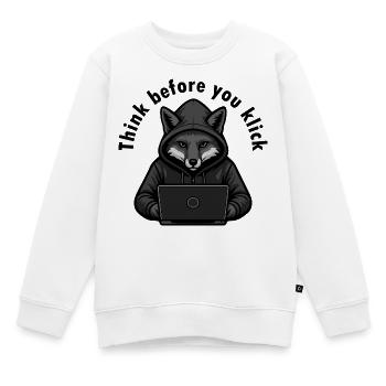 Denk nach bevor du klickst - Cyber Sicherheit - Kinder Premium Organic Sweatshirt - Weiß - Vorne - AI Model Kid Male (0cm)