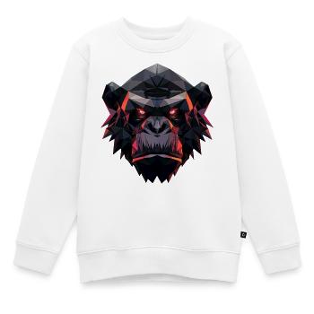 Gorilla Prisma Kopf Low Poly Art Design - Kinder Premium Organic Sweatshirt - Weiß - Vorne - AI Model Kid Male (0cm)