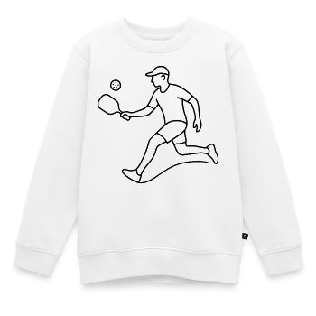 Pickleball Spieler Skizze – einfaches Sportmotiv - Kinder Premium Organic Sweatshirt - Weiß - Vorne - AI Model Kid Male (0cm)