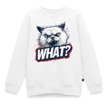 Wütende Katze – What? Design - Kinder Premium Organic Sweatshirt - Weiß - Vorne - AI Model Kid Male (0cm)