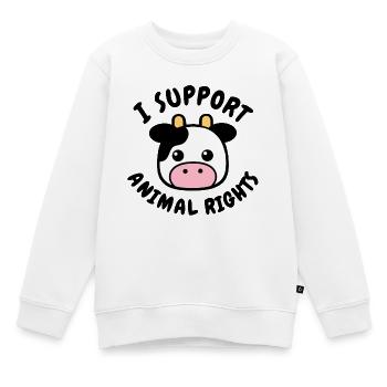 I Support Animal Rights Cow - Kinder Premium Organic Sweatshirt - Weiß - Vorne - AI Model Kid Male (0cm)