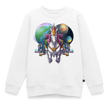 Galaktischer Mech-Pferdeheld - Kinder Premium Organic Sweatshirt - Weiß - Vorne - AI Model Kid Male (0cm)